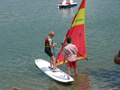 Leren windsurfen camping Rio Vantone