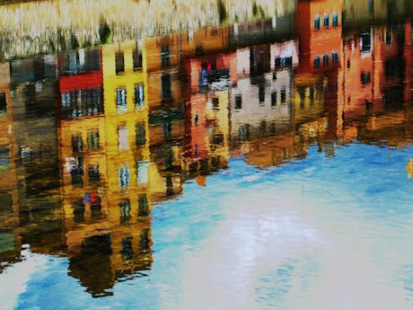 costa brava water city reflection