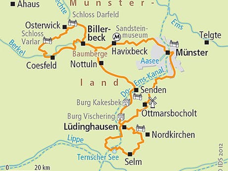 Münsterland kaart