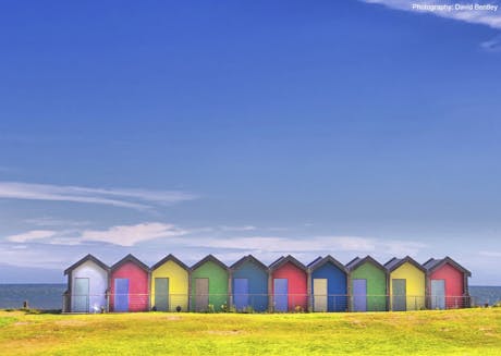 Strandhuisjes kust Northumberland