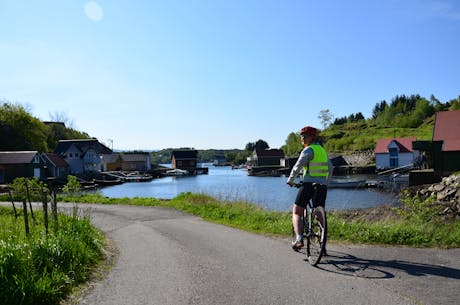 Sunnhordland Noorwegen met fietser