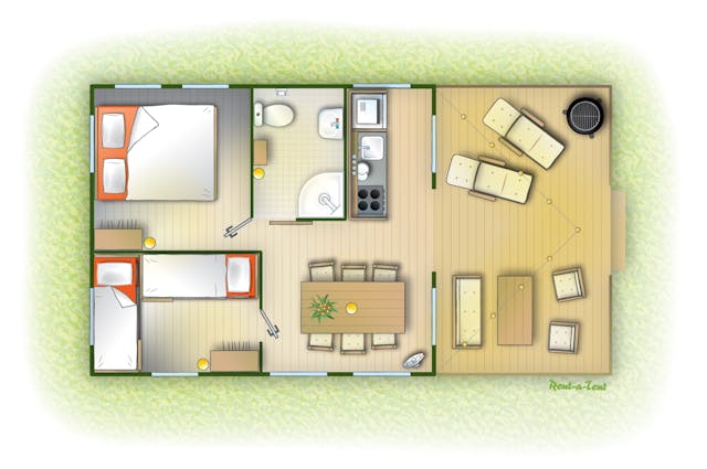 Safaritent Ecru plattegrond model 2