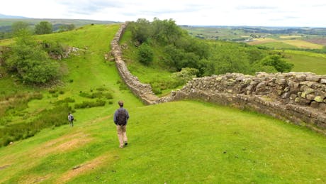 wandel Hadrian's Wall - Engeland wandelaar